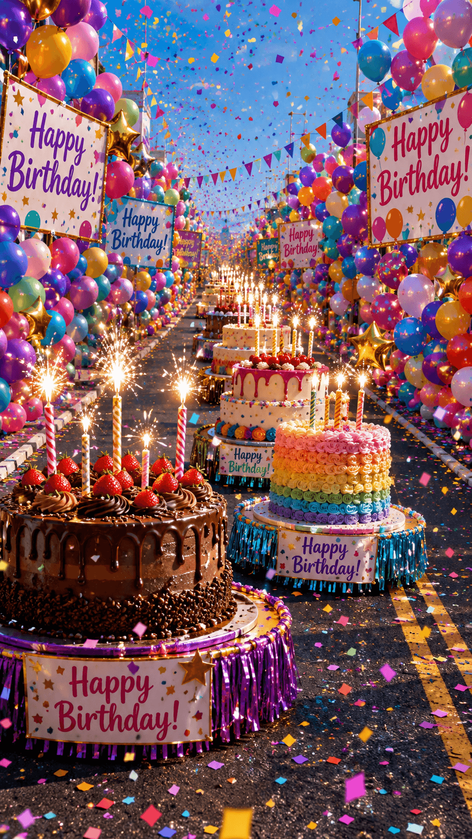 Happy Birthday Cake Parade Ecard