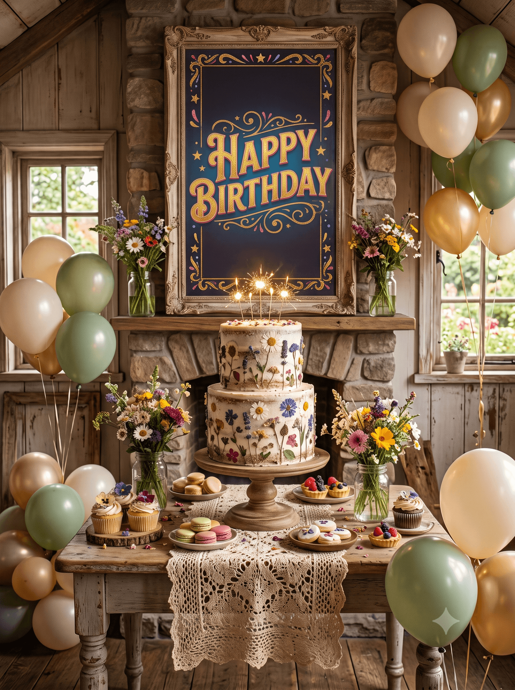Happy Birthday Cottage Core Ecard