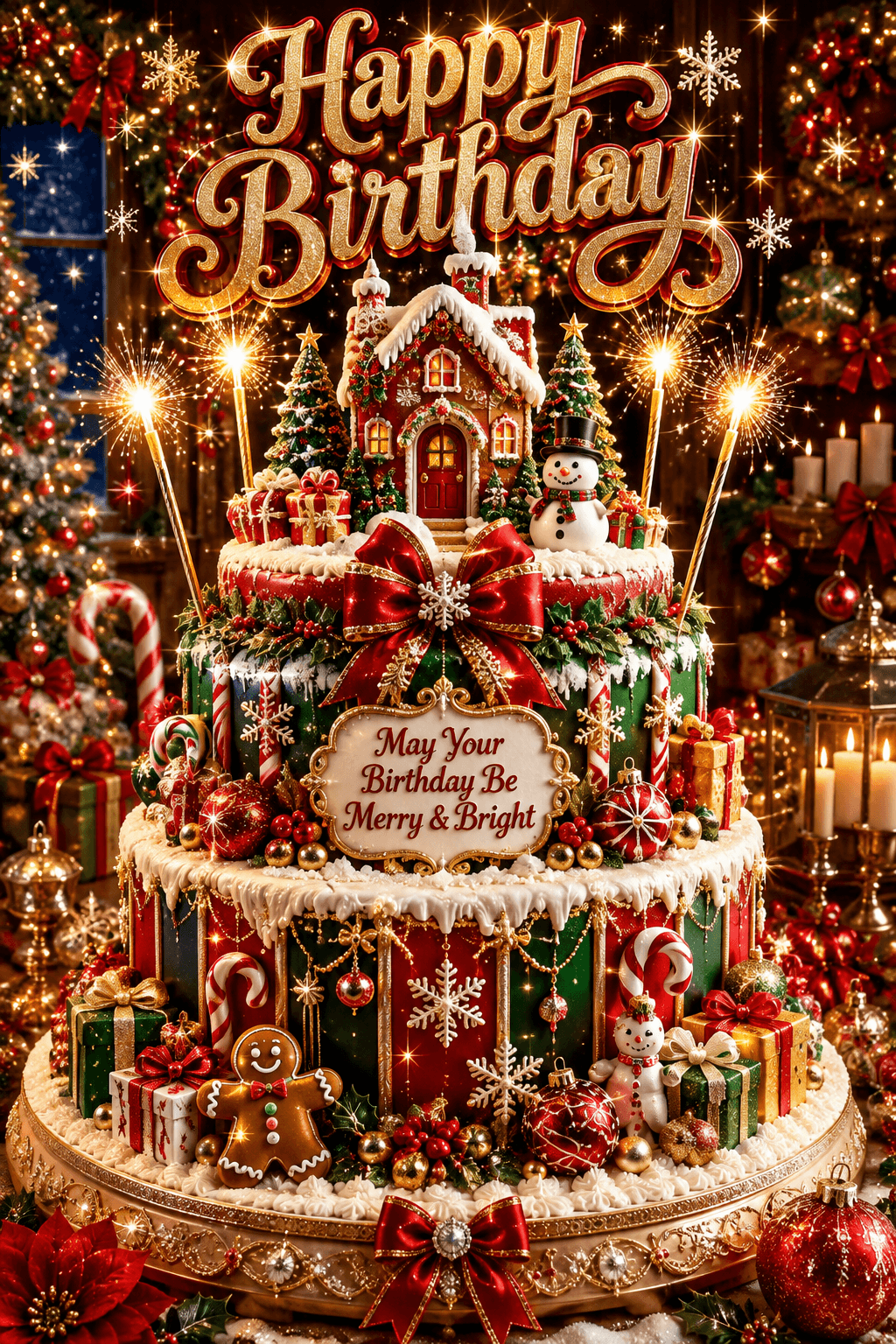 Happy Birthday Christmas Themed Ecard