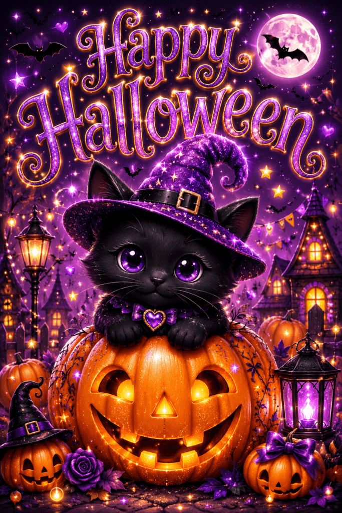 Happy Halloween Black Cat Ecard
