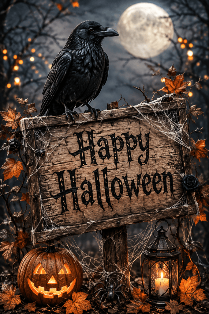 Black Crow Happy Halloween Ecard