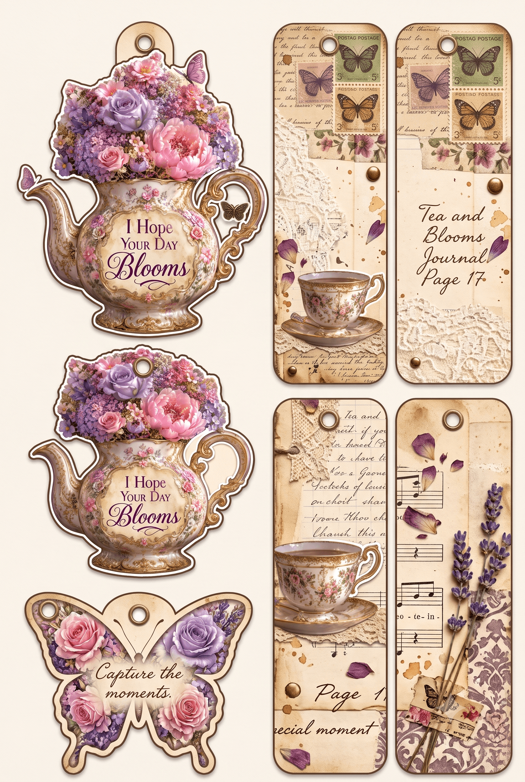 I Hope Your Day Blooms Bookmarks Set Printable