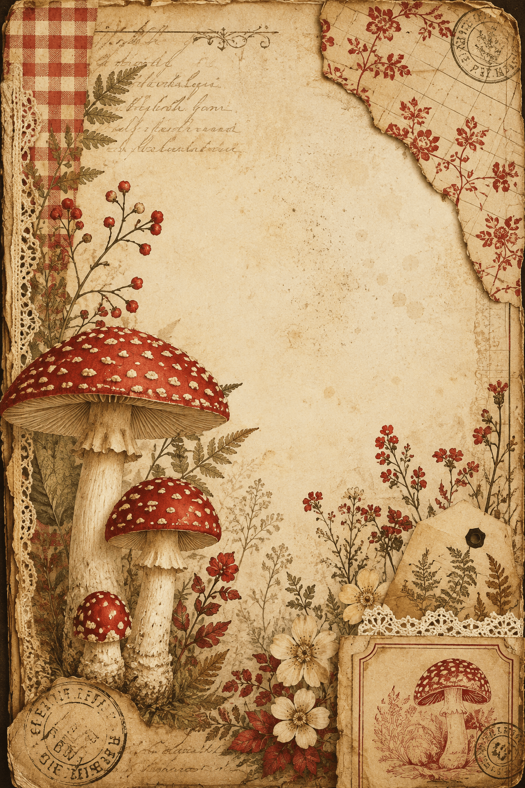 Junk Journal Mushrooms Printable