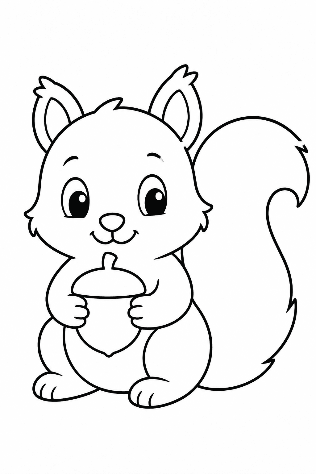 Squirrel With Acorn Printable