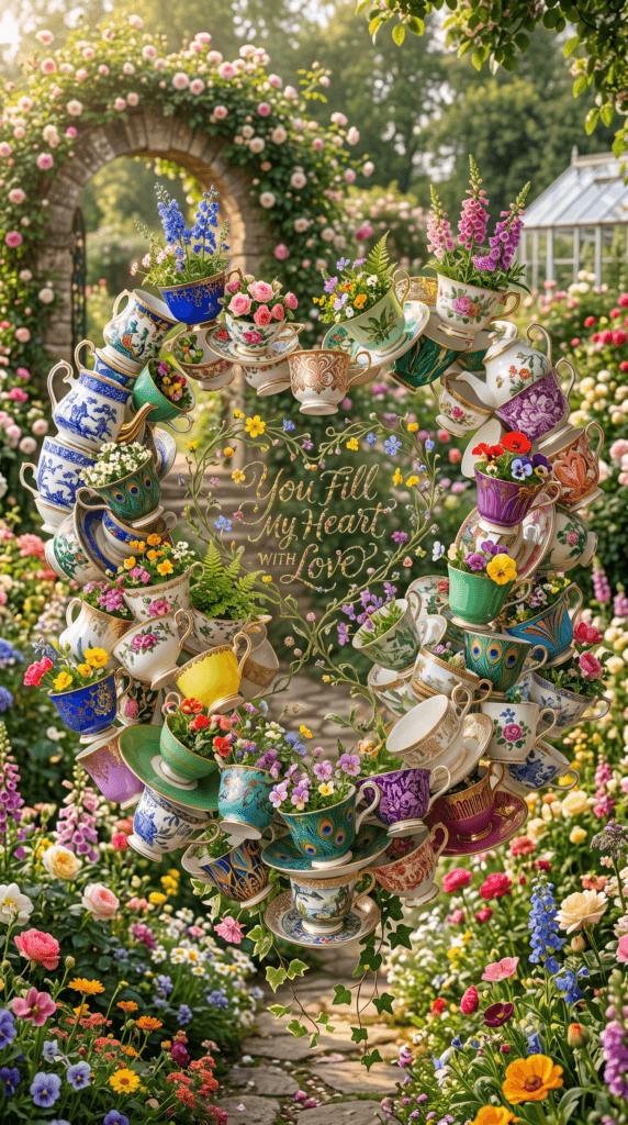 You Fill My Heart With Love Tea Cups Ecard