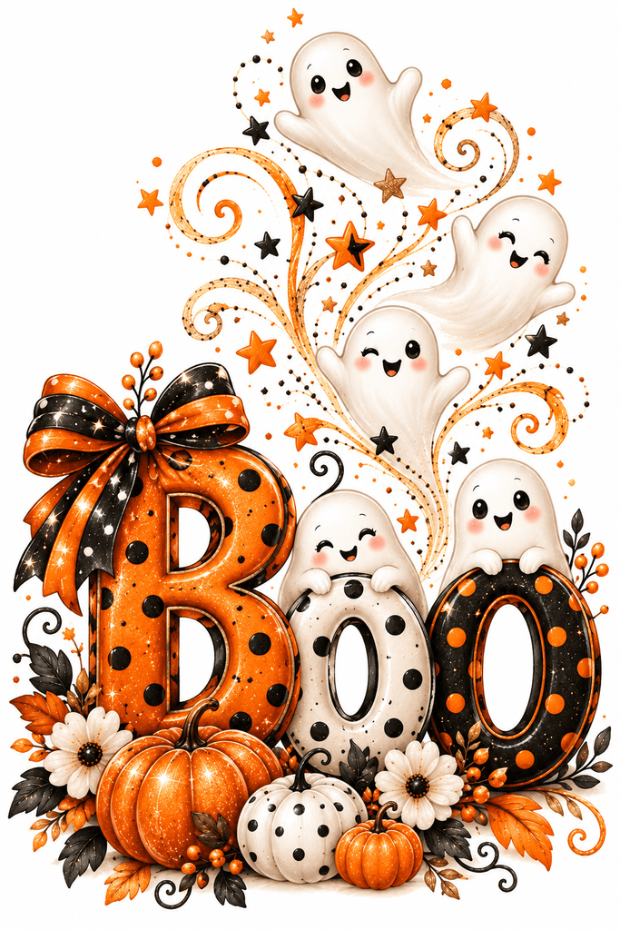 Cute Boo Orange Ecard