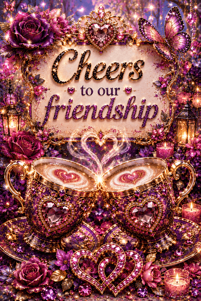 Bedazzled Cheers To Our Friendship Ecard