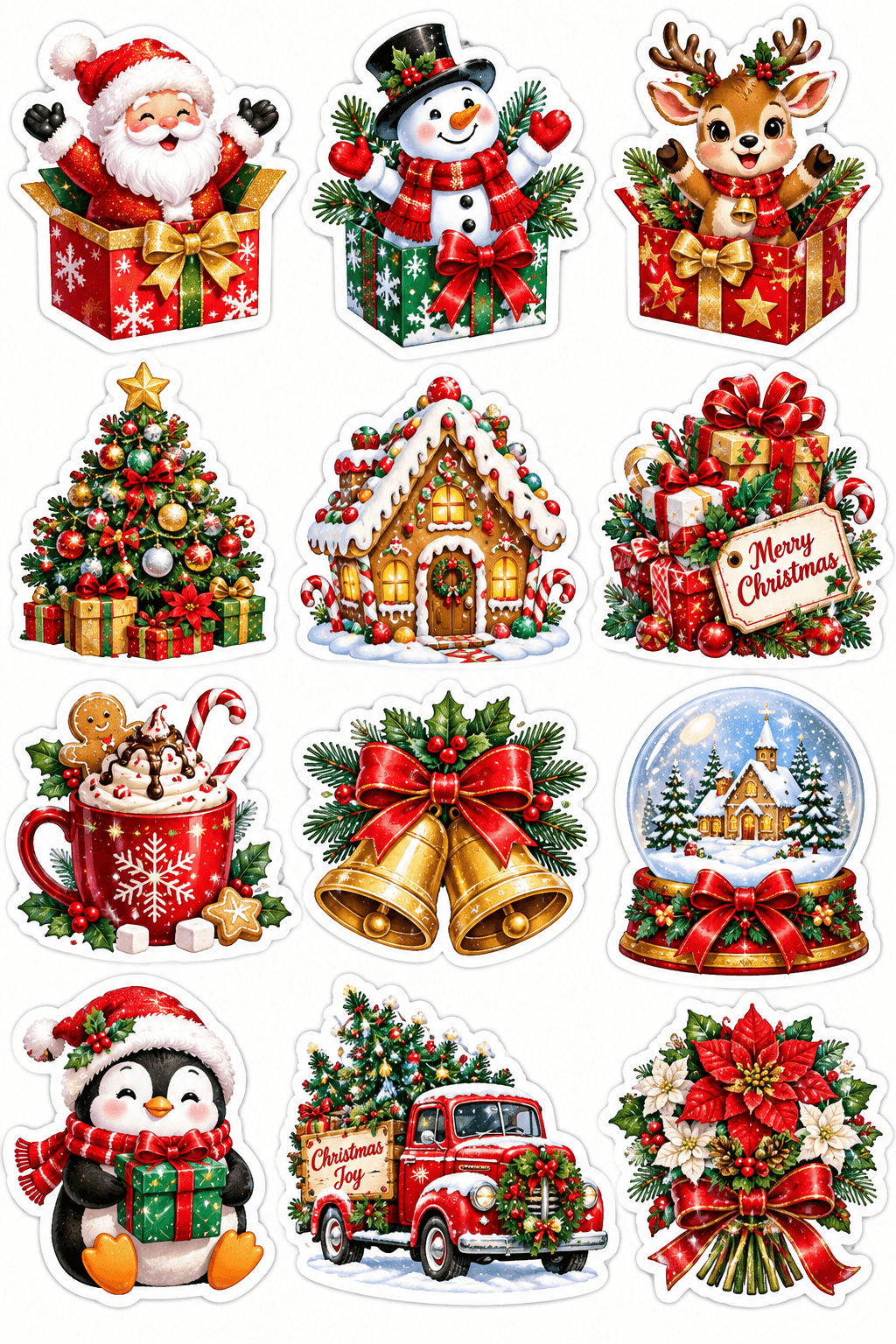Festive Christmas Stickers Printable