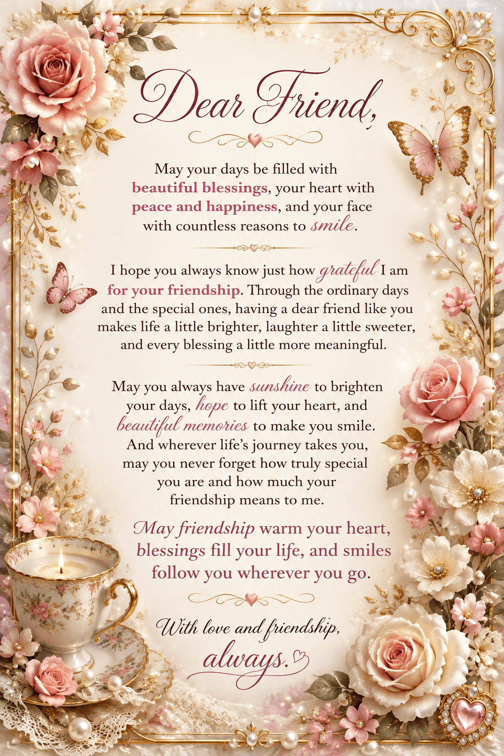 Dear Friend Heartfelt Ecard