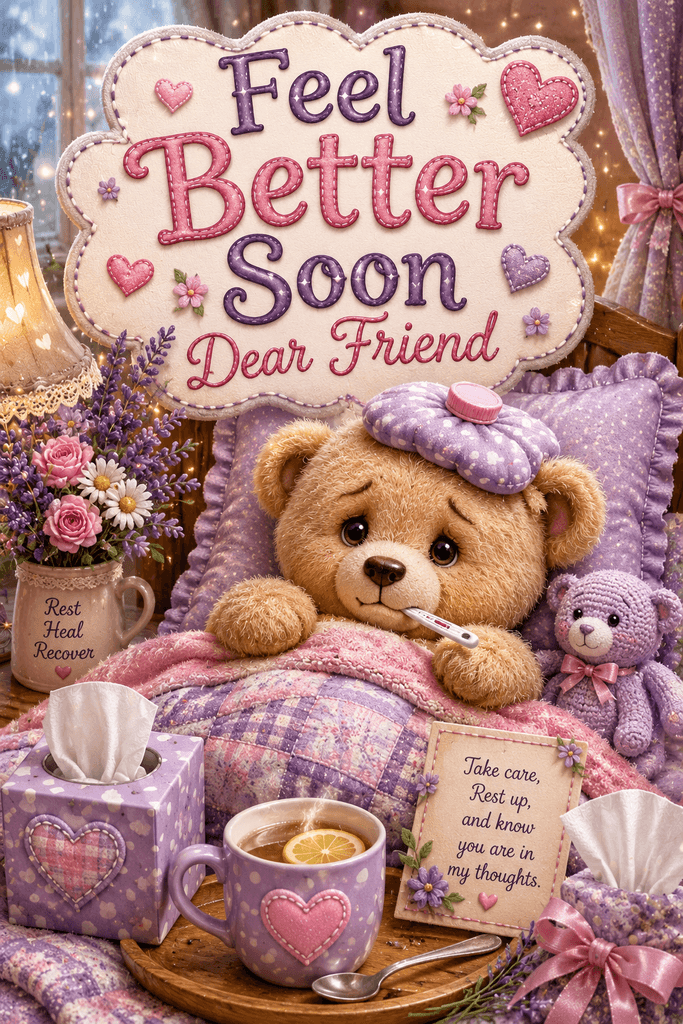 Teddy Bear Feel Better Soon Ecard