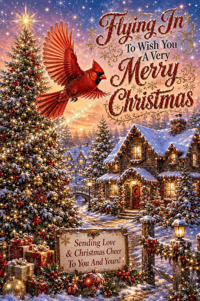 Flying In To Wish You A Merry Christmas Ecard
