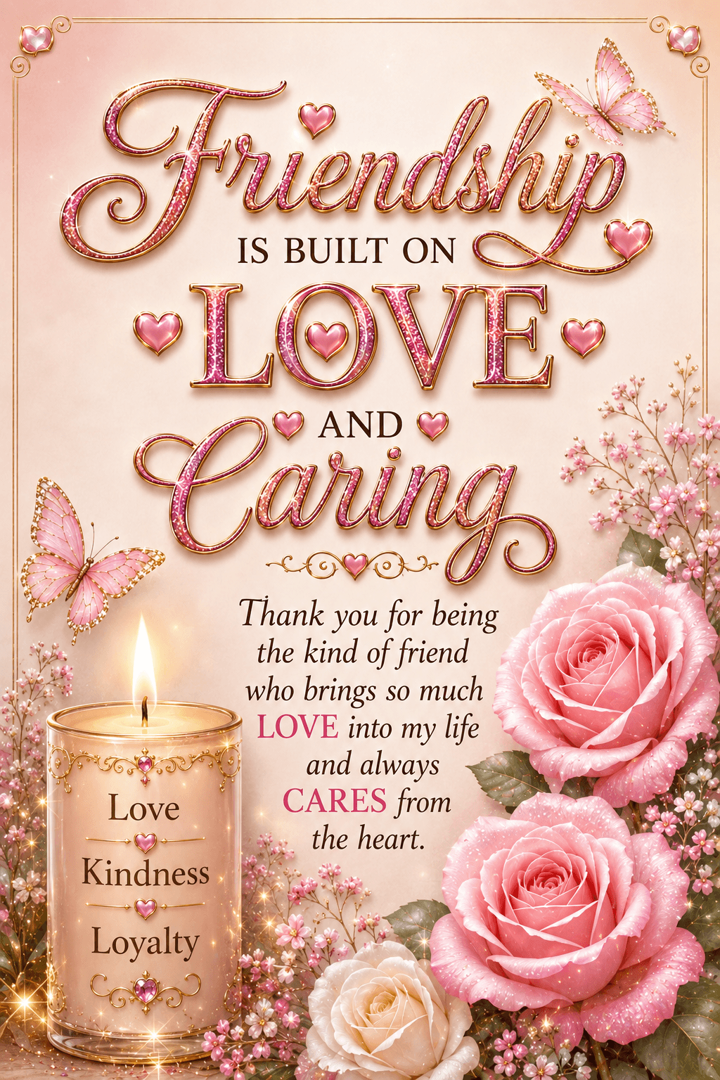 Friendship Is Built On Love And Caring Ecard