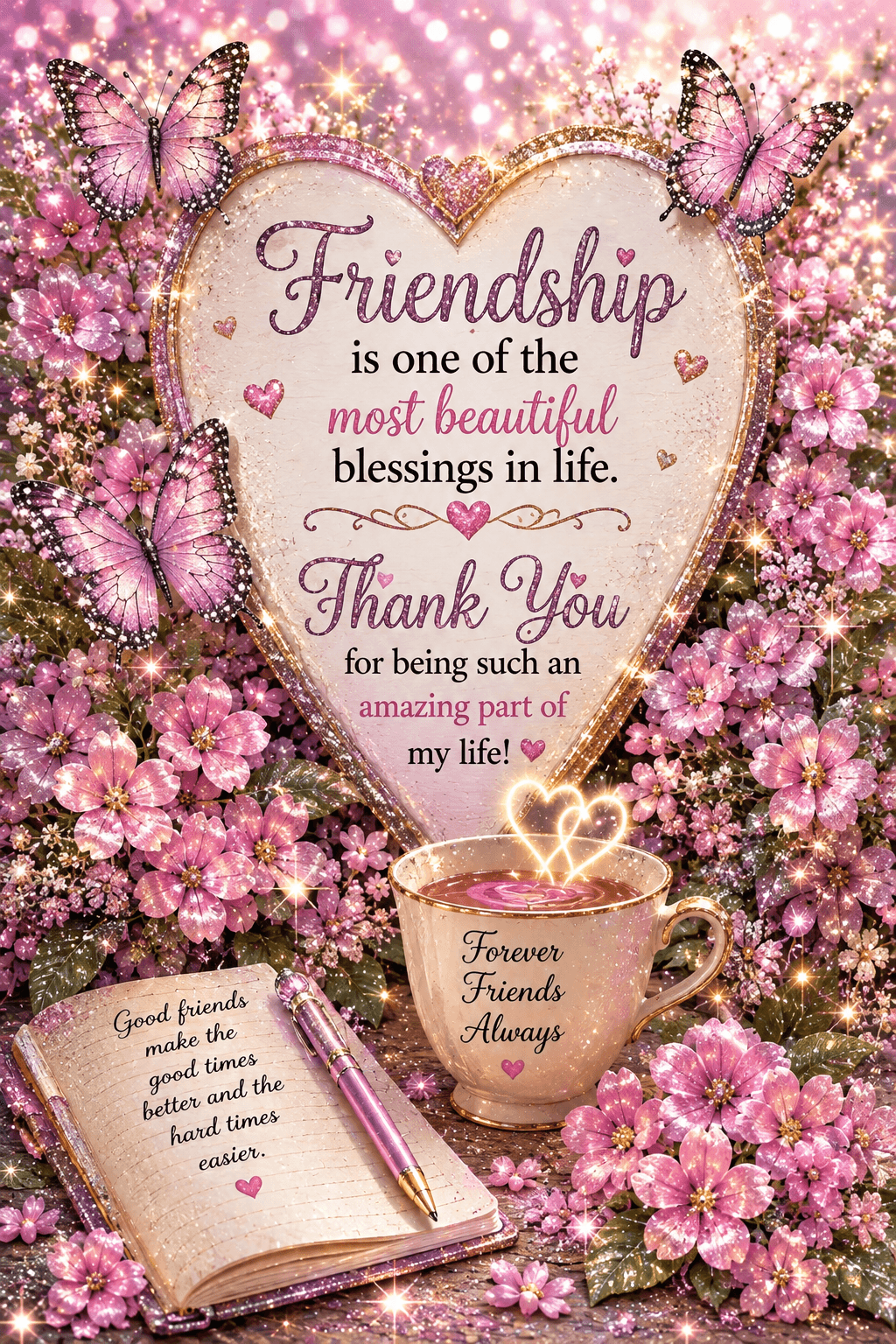 Friendship Most Beautiful Blessing In Life Ecard