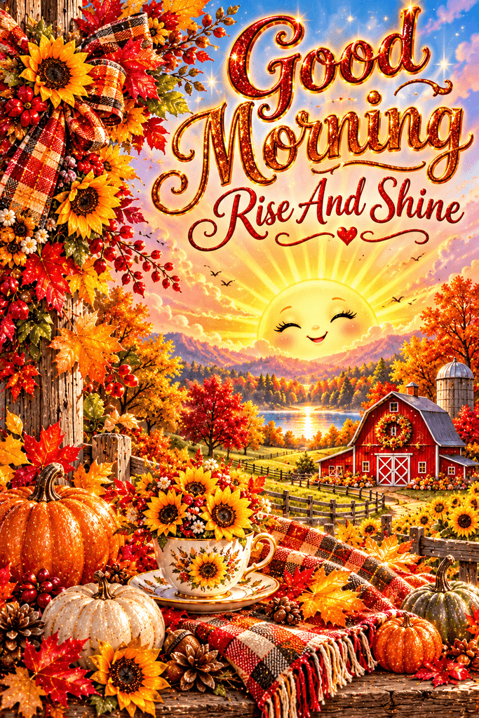 Good Morning Rise And Shine Fall Themed Ecard
