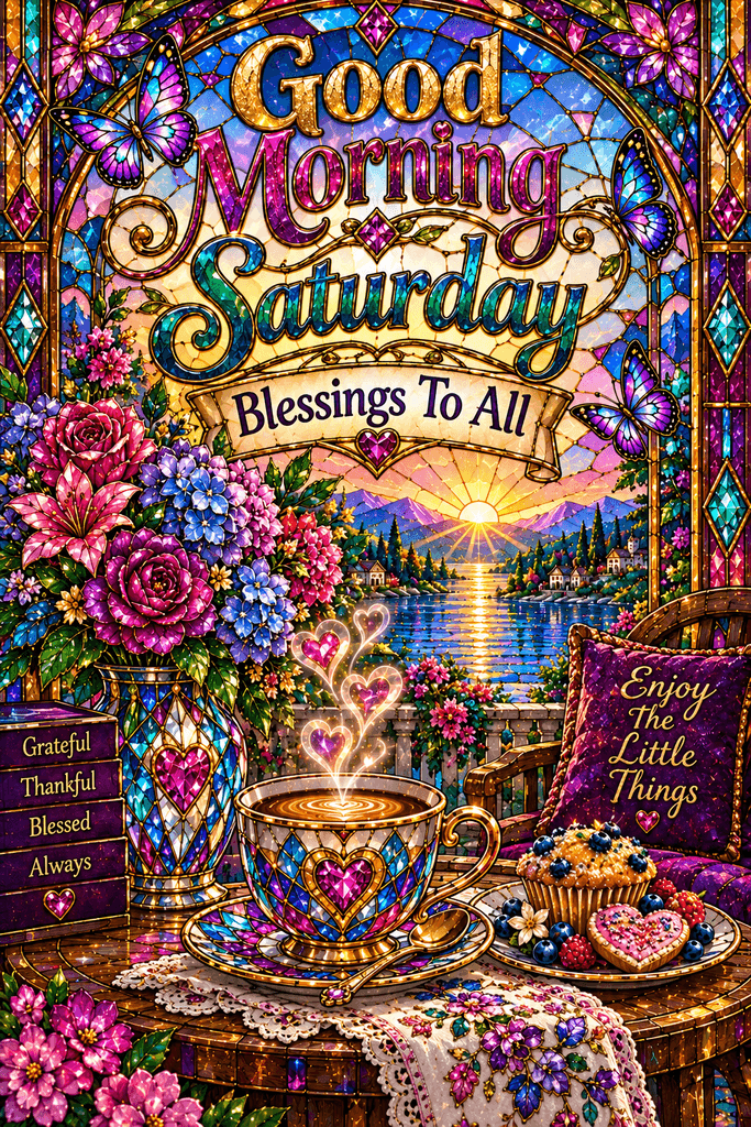 Good Morning Saturday Stained Glass Ecard
