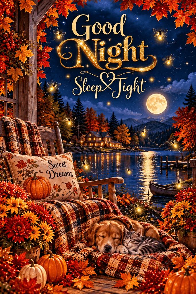 Good Night Sleep Tight Autumn Colors Ecard
