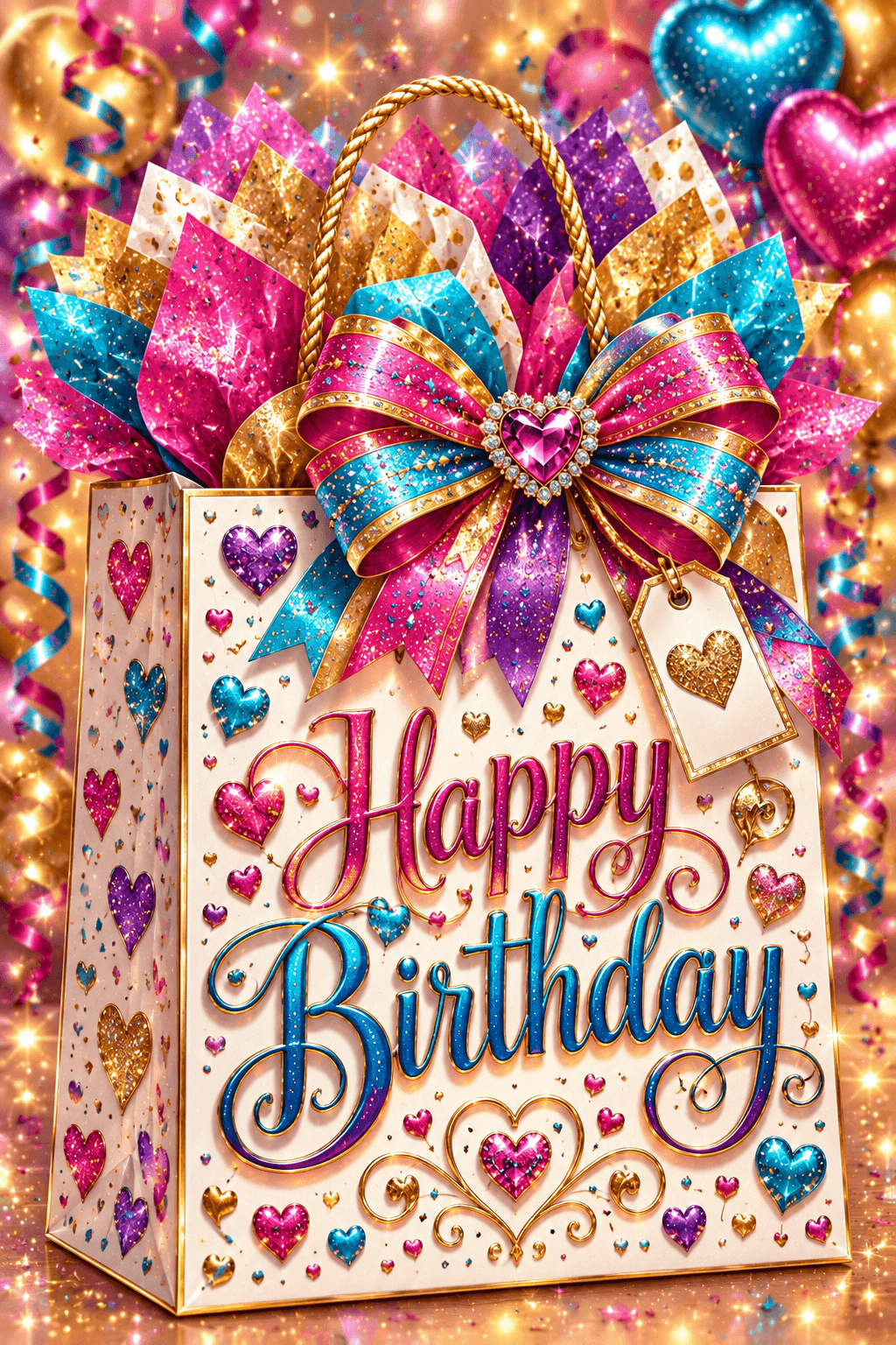 Happy Birthday Gift Bag Ecard