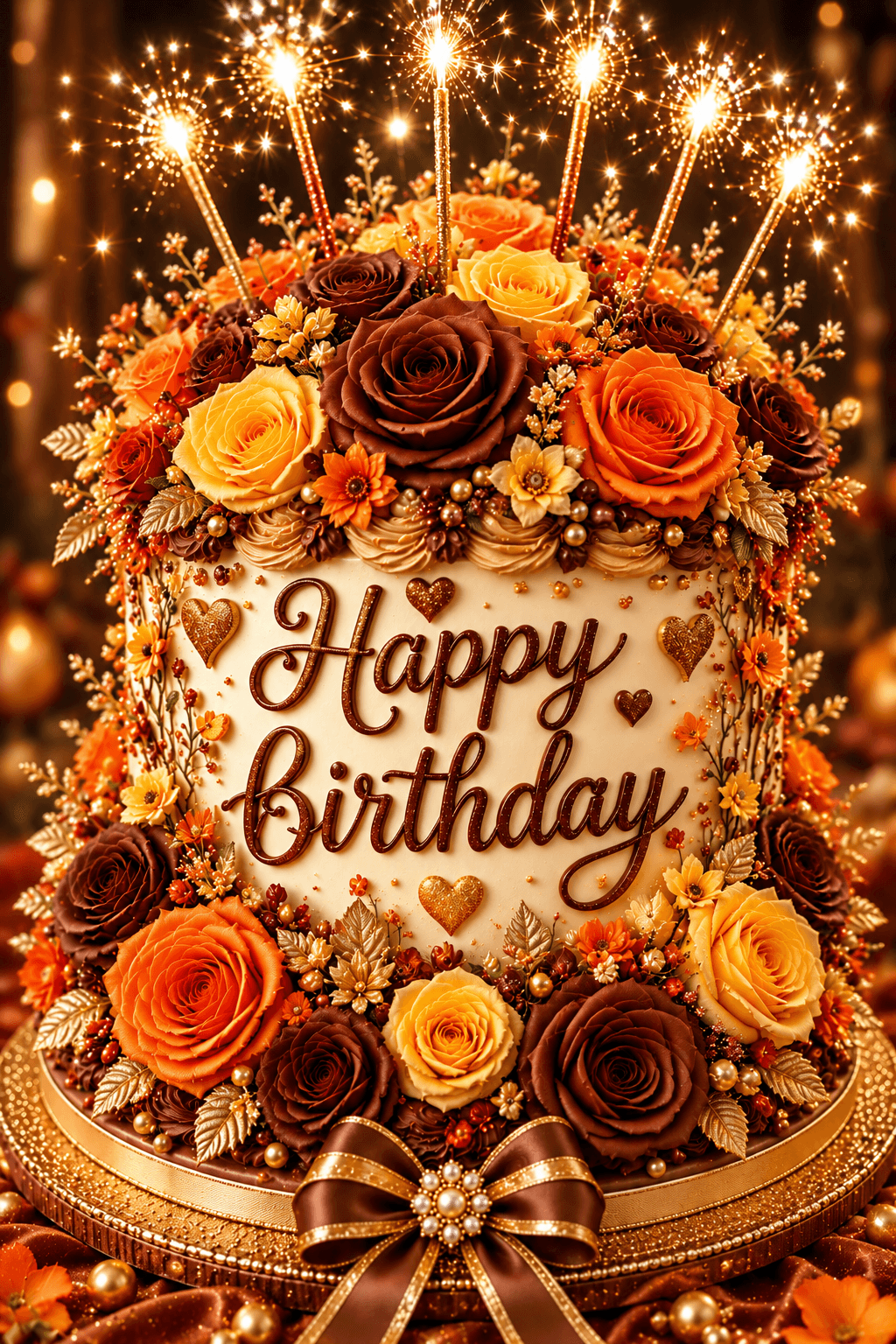 Fall Colors Birthday Cake Ecard