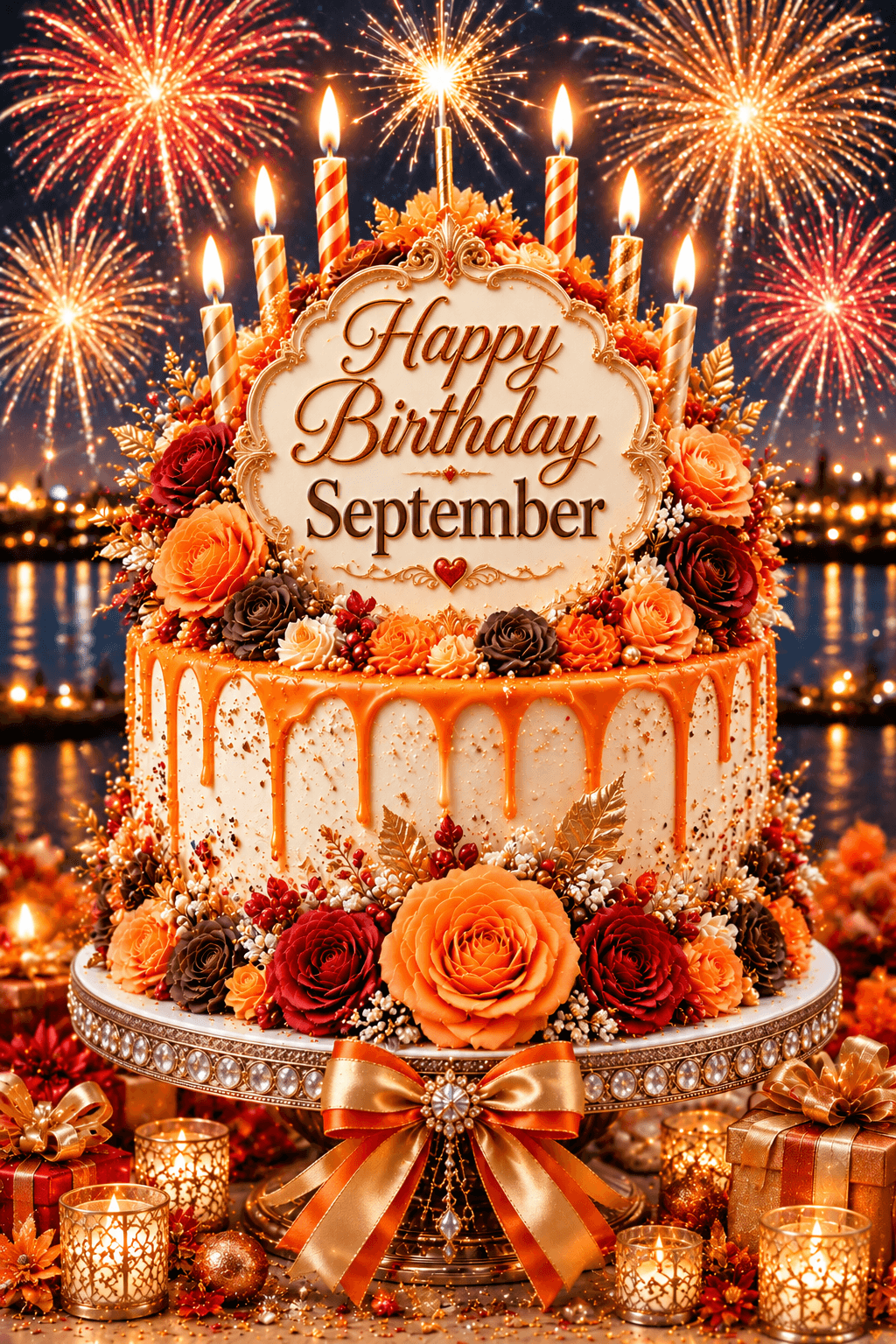 Happy Birthday September Orange Ecard