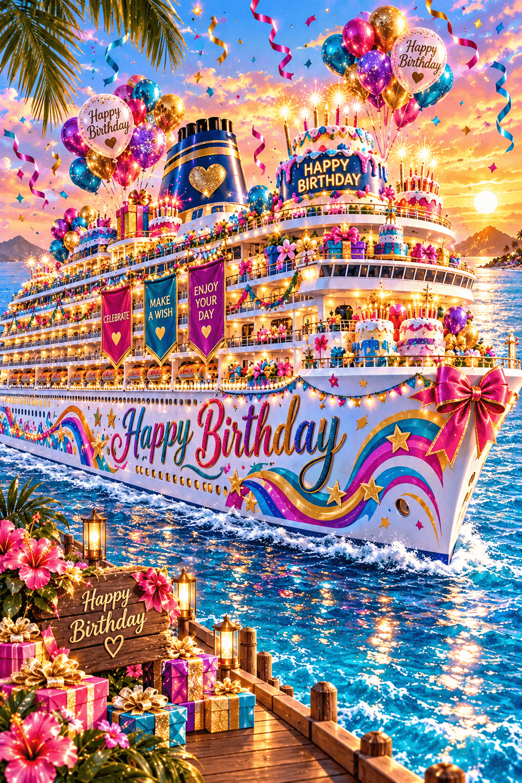 Happy Birthday Cruise Ship Ecard