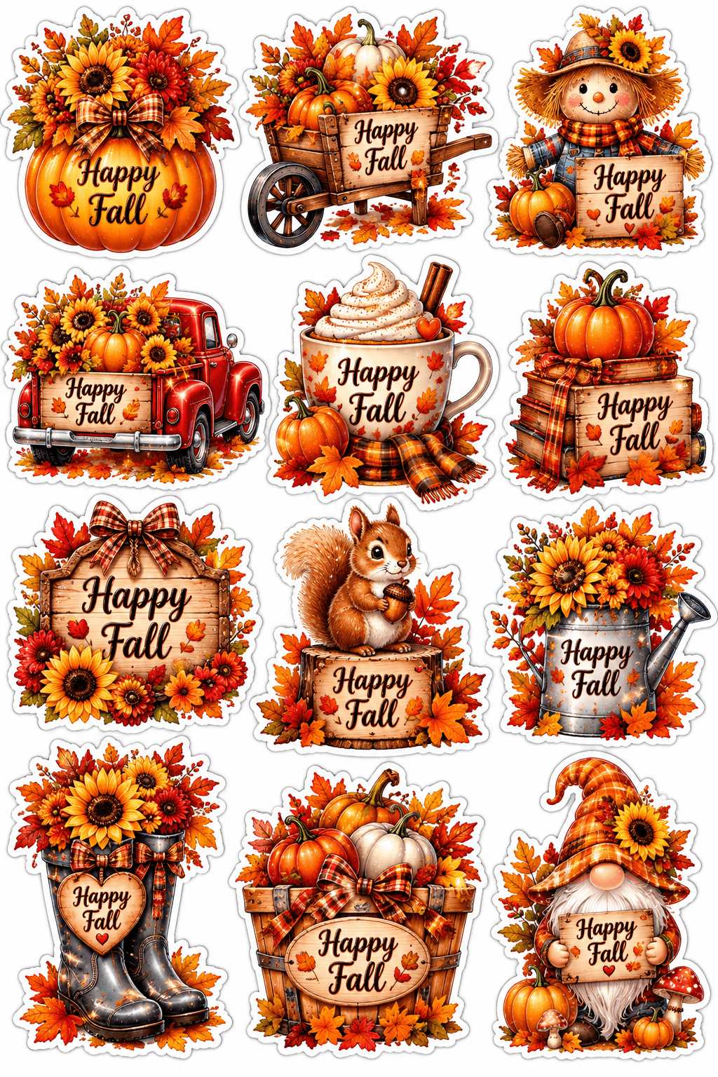 Happy Fall Stickers Printable