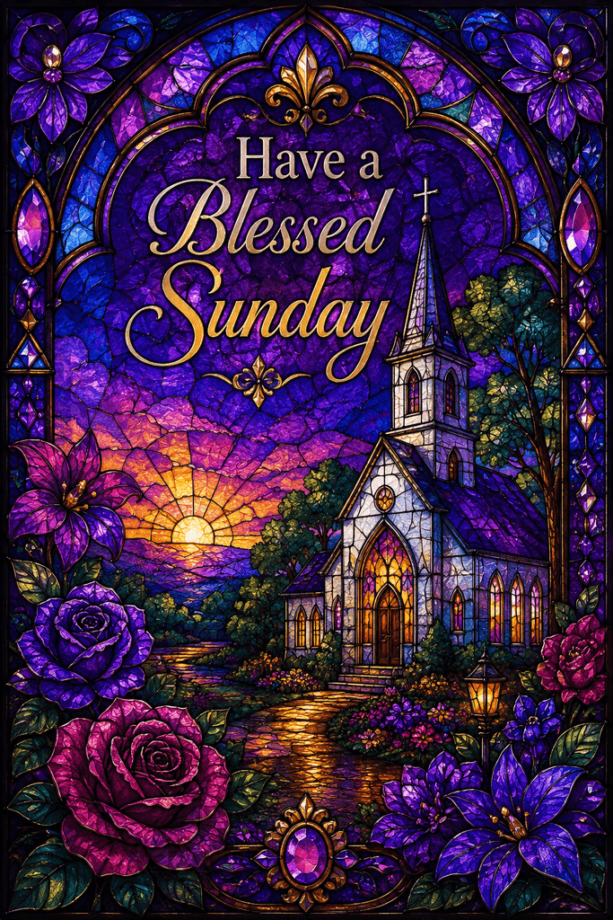 Stained Glass Blessed Sunday Ecard