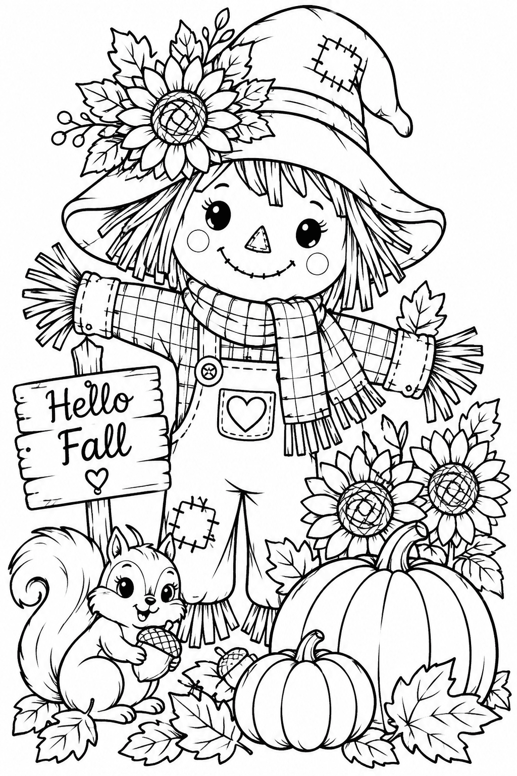 Hello Fall Scarecrow Printable