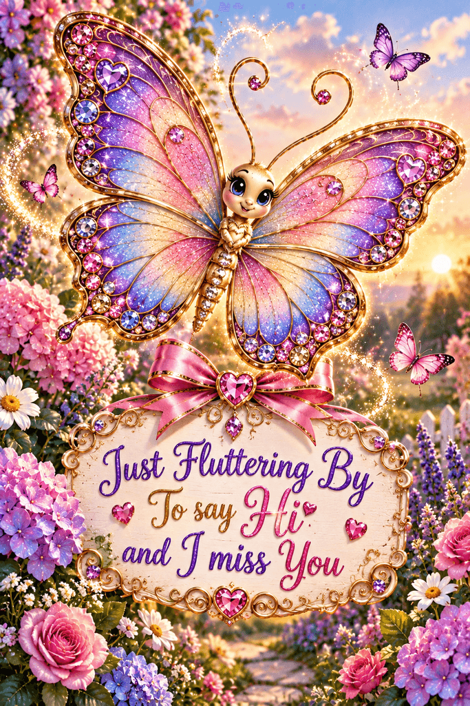 Just Fluttering By To Say Hi Ecard