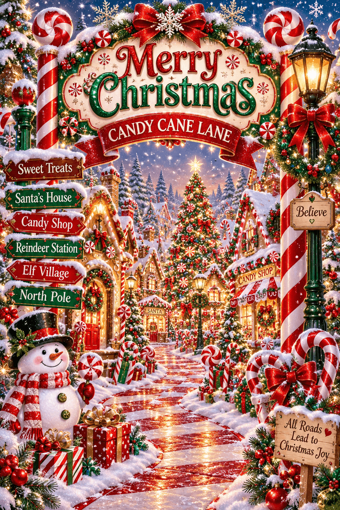 Merry Christmas Candy Cane Lane Ecard
