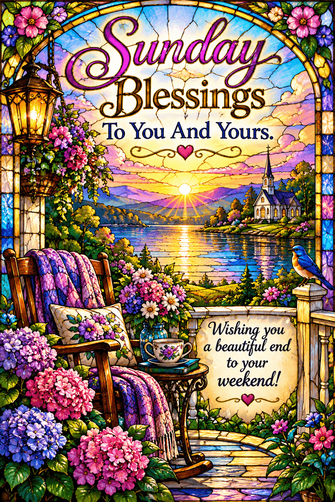 Stained Glass Sunday Blessings Ecards