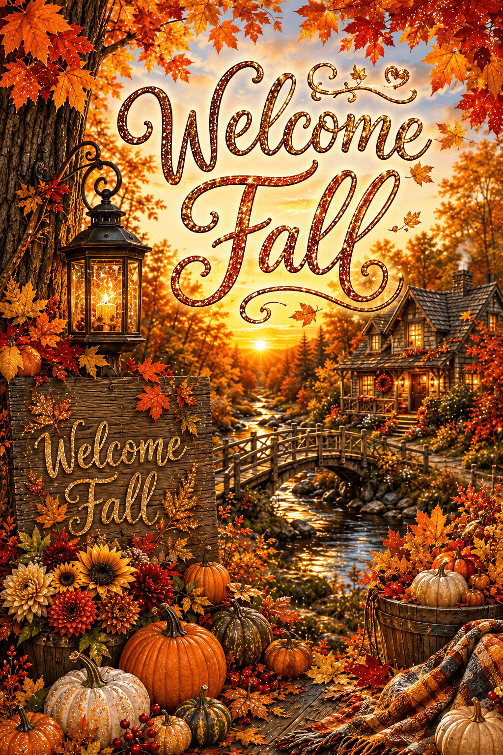 Welcome Fall Bridge Ecard