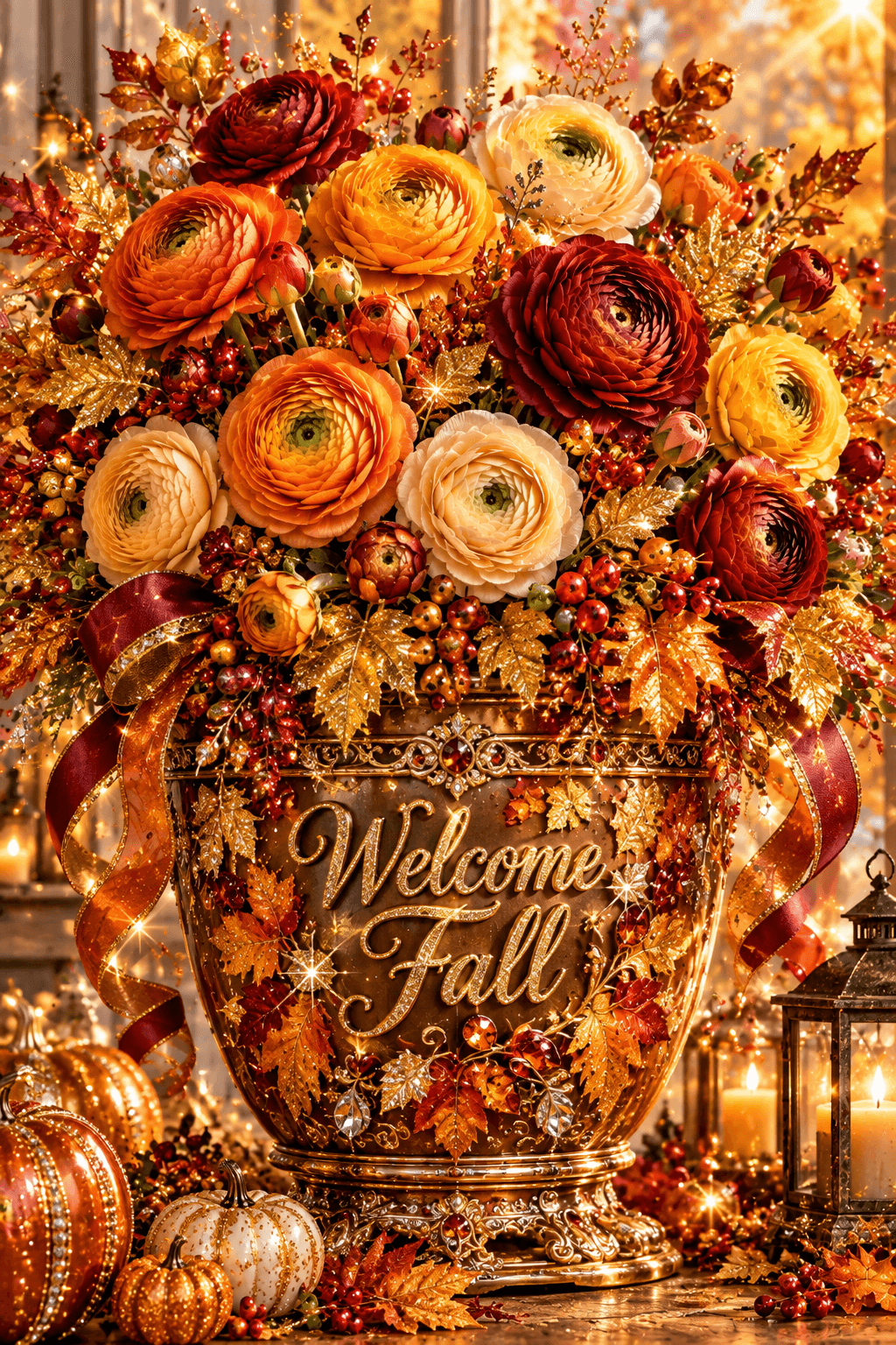 Welcome Fall Ranunculus Flowers Ecard