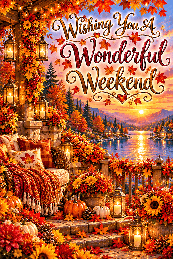 Wishing You A Wonderful Weekend Fall/Autumn Themed Ecard