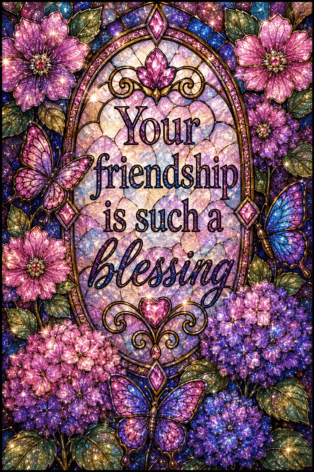 Your Friendship Is Such A Blessing Stained Glass Ecard